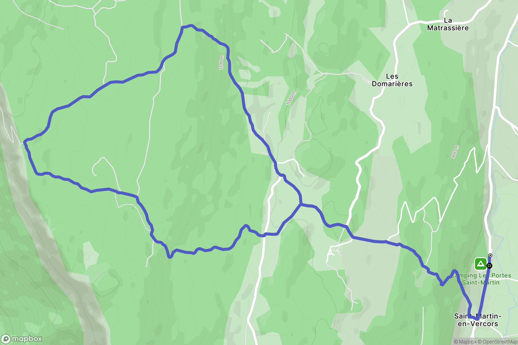 Saint-Martin-en-Vercors : carte du parcours de randonnée - France