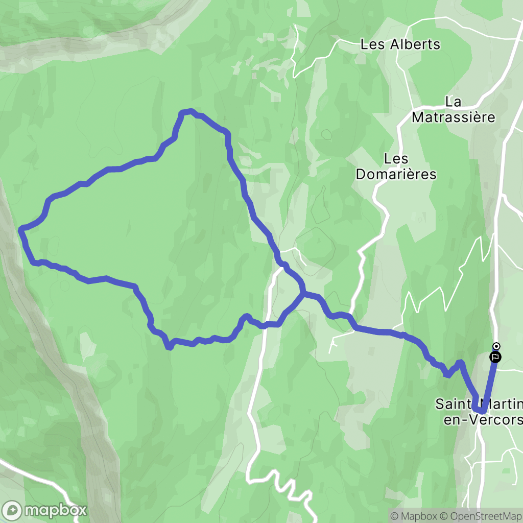 Saint-Martin-en-Vercors : carte du parcours de randonnée - France