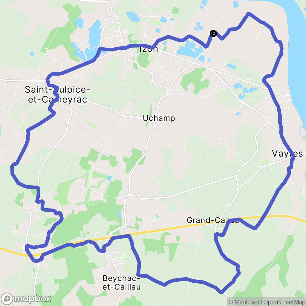 Izon : carte du parcours de randonnée - France