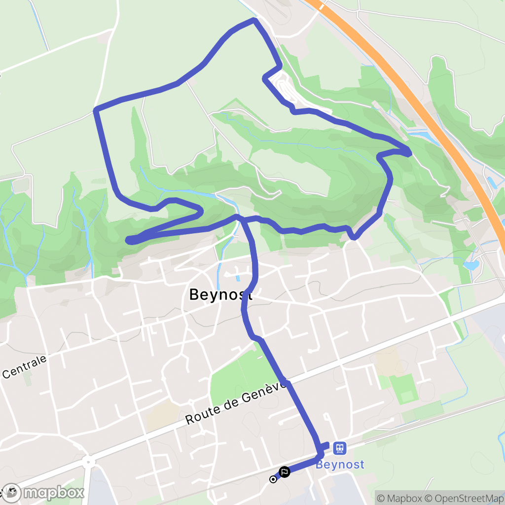 Beynost : carte du parcours de randonnée - France