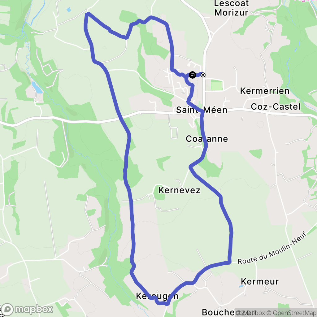 Saint-Méen : carte du parcours de randonnée - France