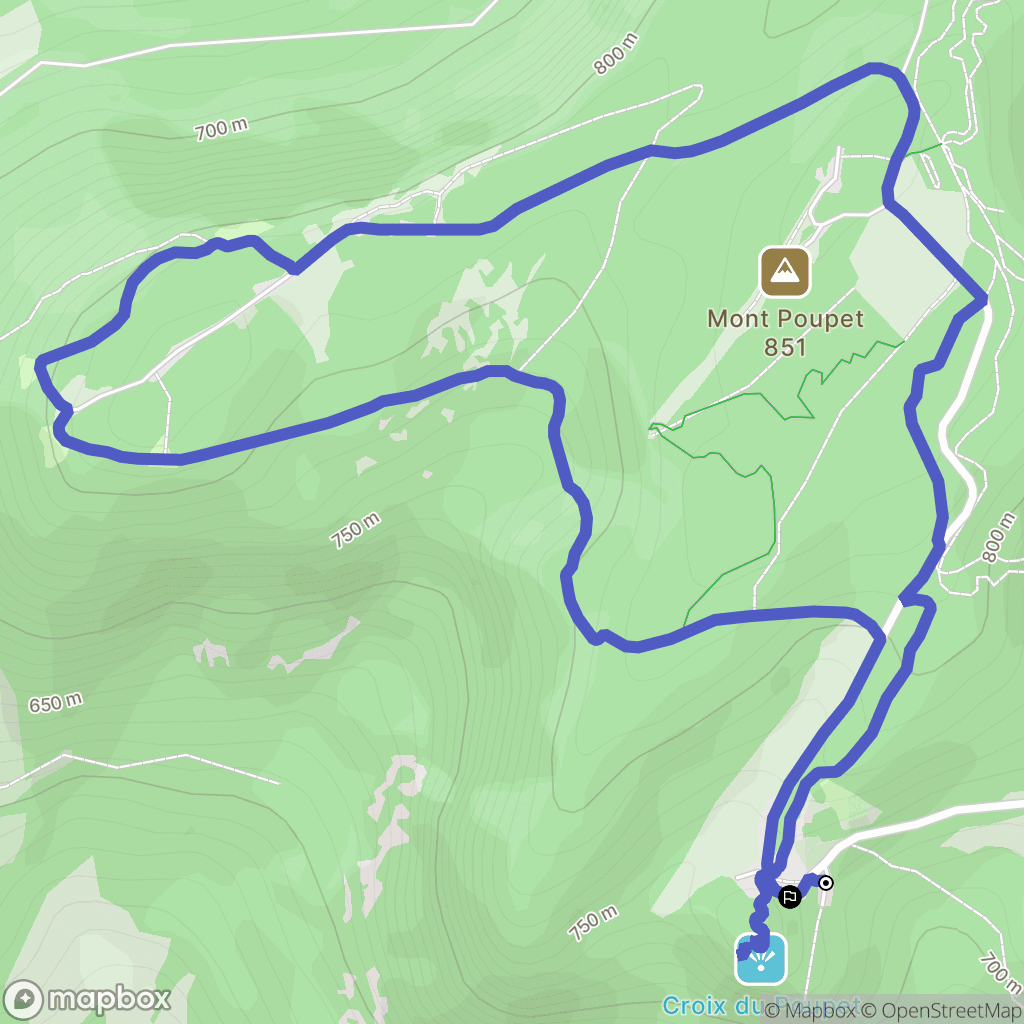 Saint-Thiébaud : carte du parcours de randonnée - France