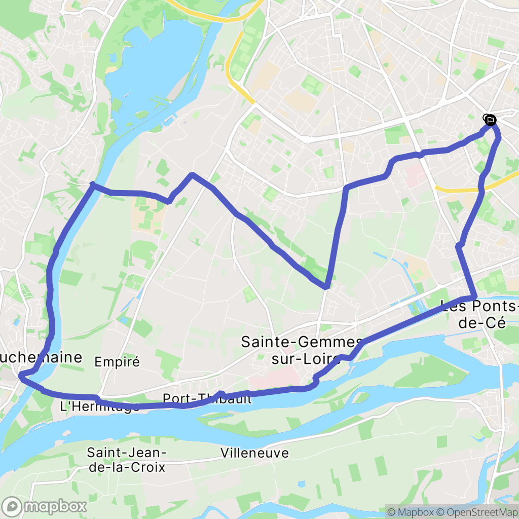 Angers : carte du parcours de randonnée - France