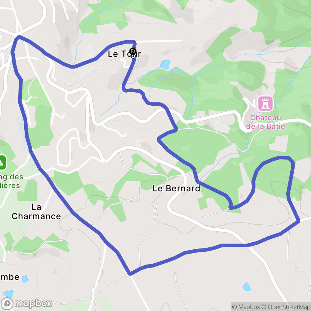 Saint-Martin-en-Haut : carte du parcours de randonnée - France