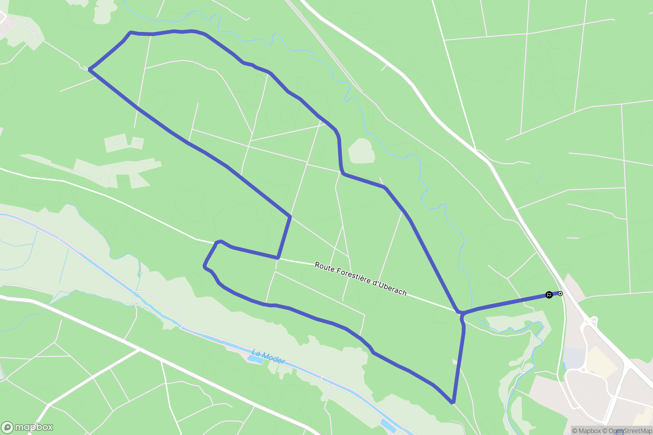 Haguenau : carte du parcours de randonnée - France