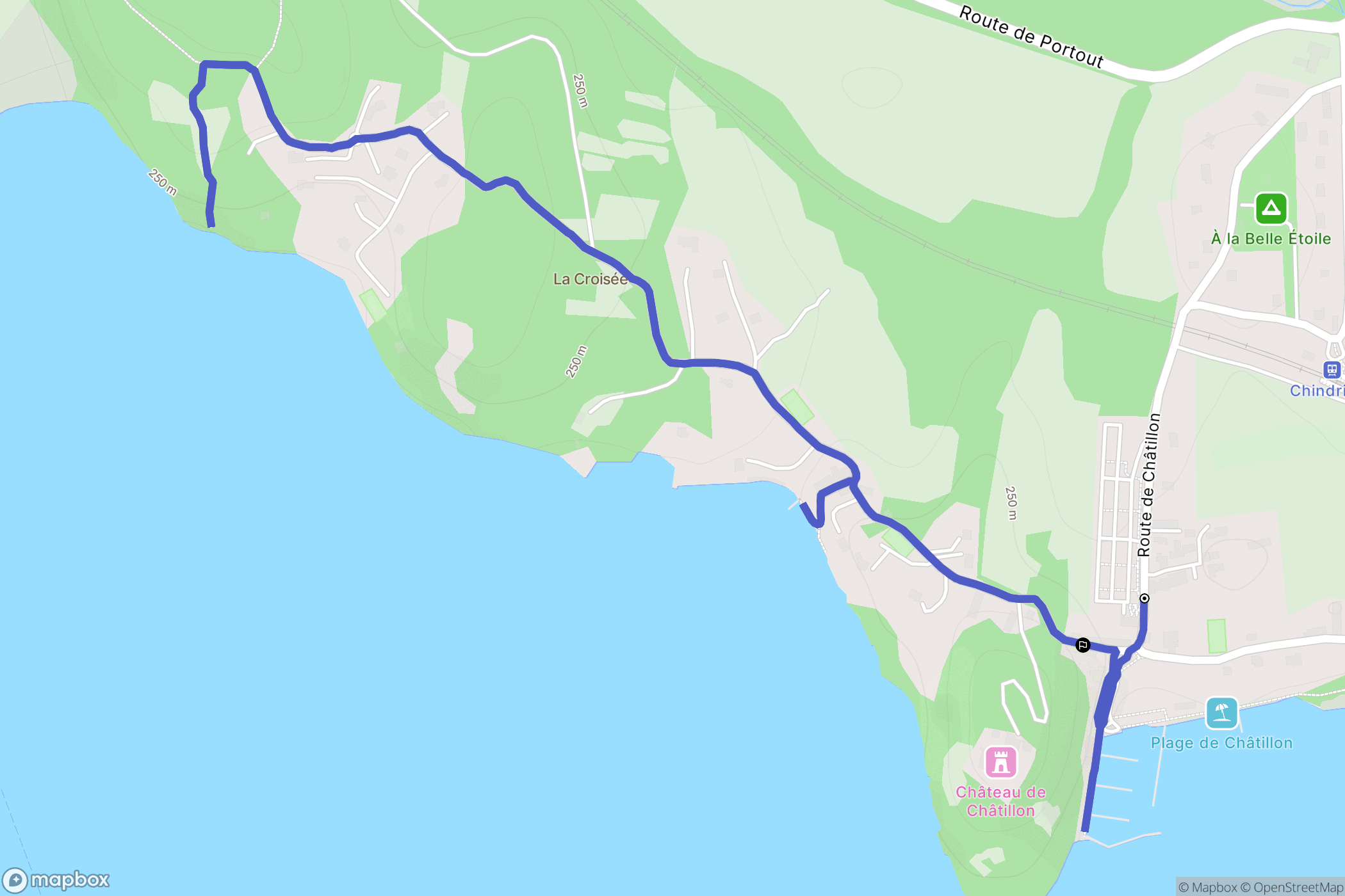 Chindrieux : carte du parcours de randonnée - France