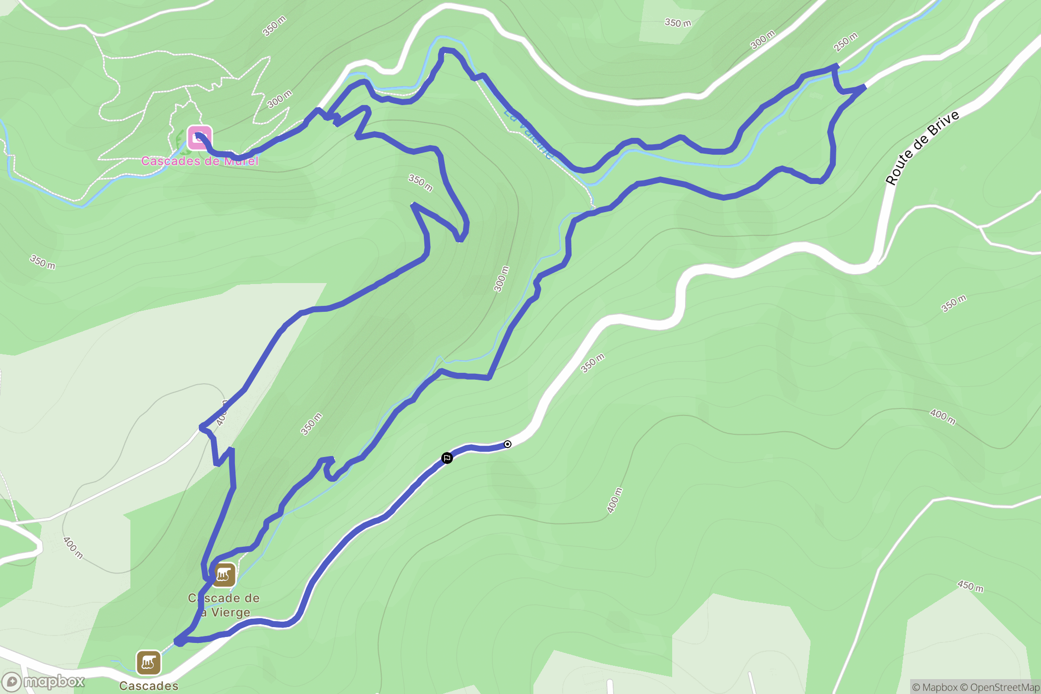 Albussac : carte du parcours de randonnée - France