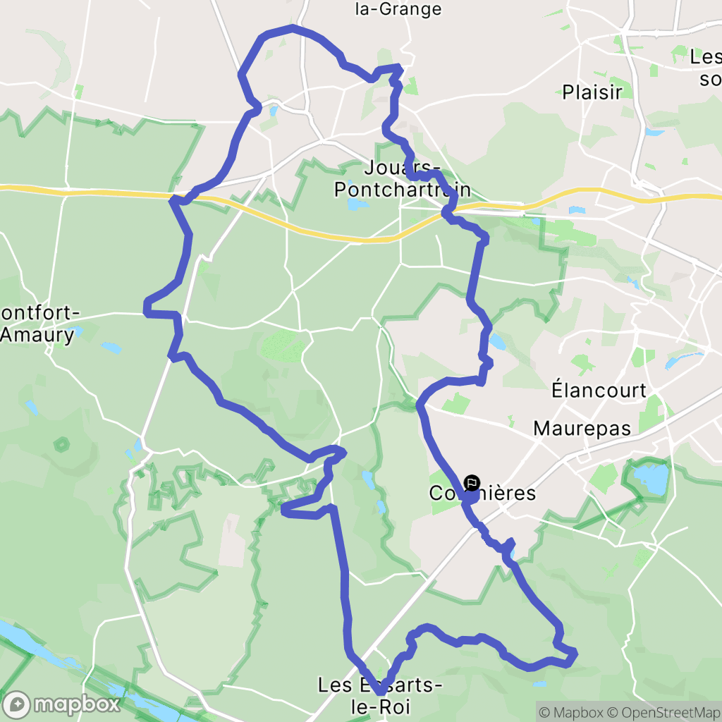 Coignières : carte du parcours de randonnée - France