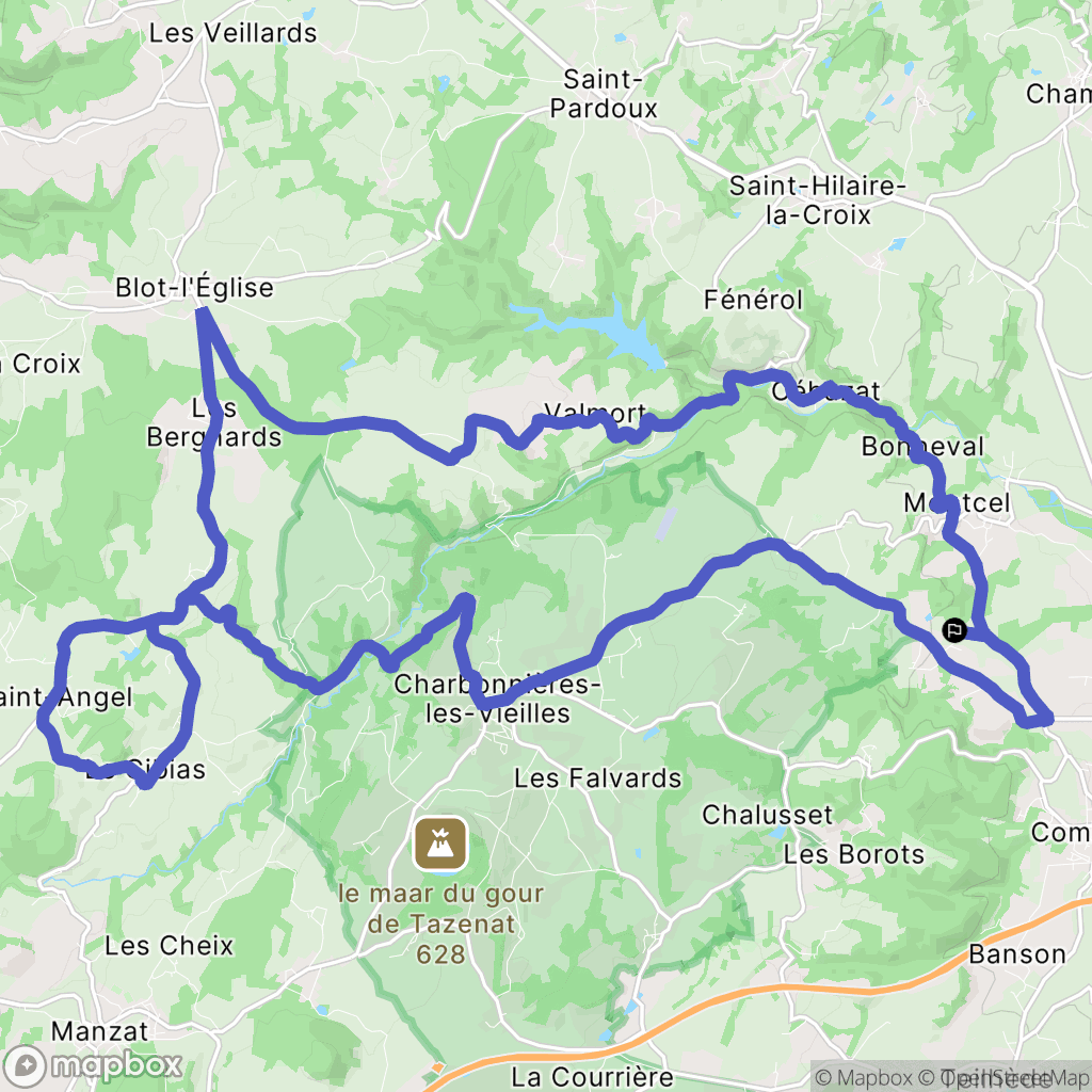 Montcel : carte du parcours de randonnée - France