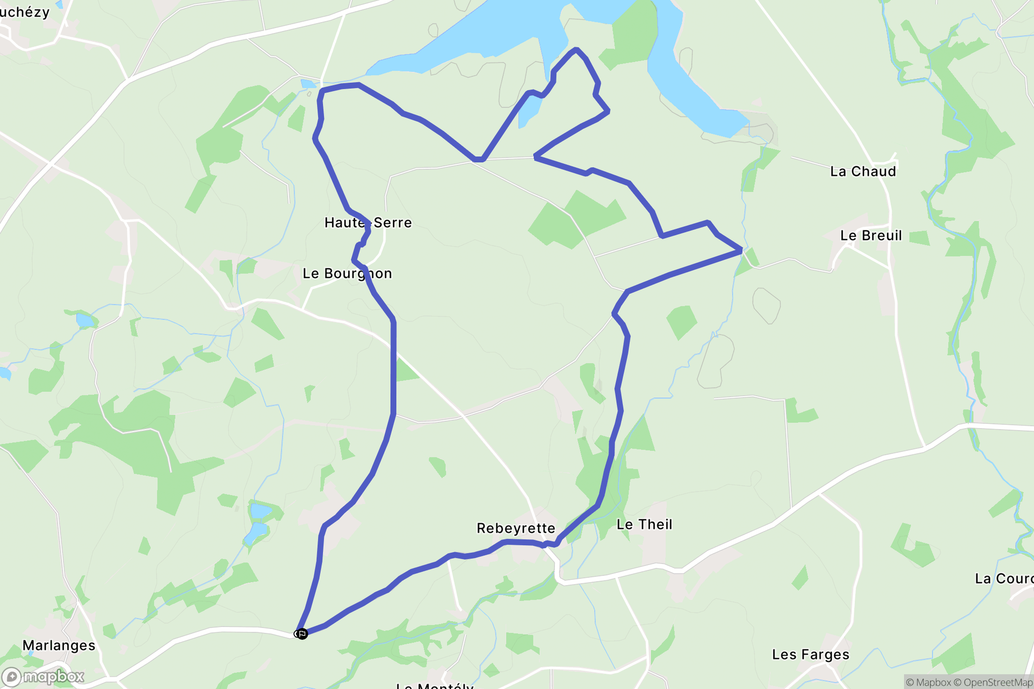 Saint-Chabrais : carte du parcours de randonnée - France