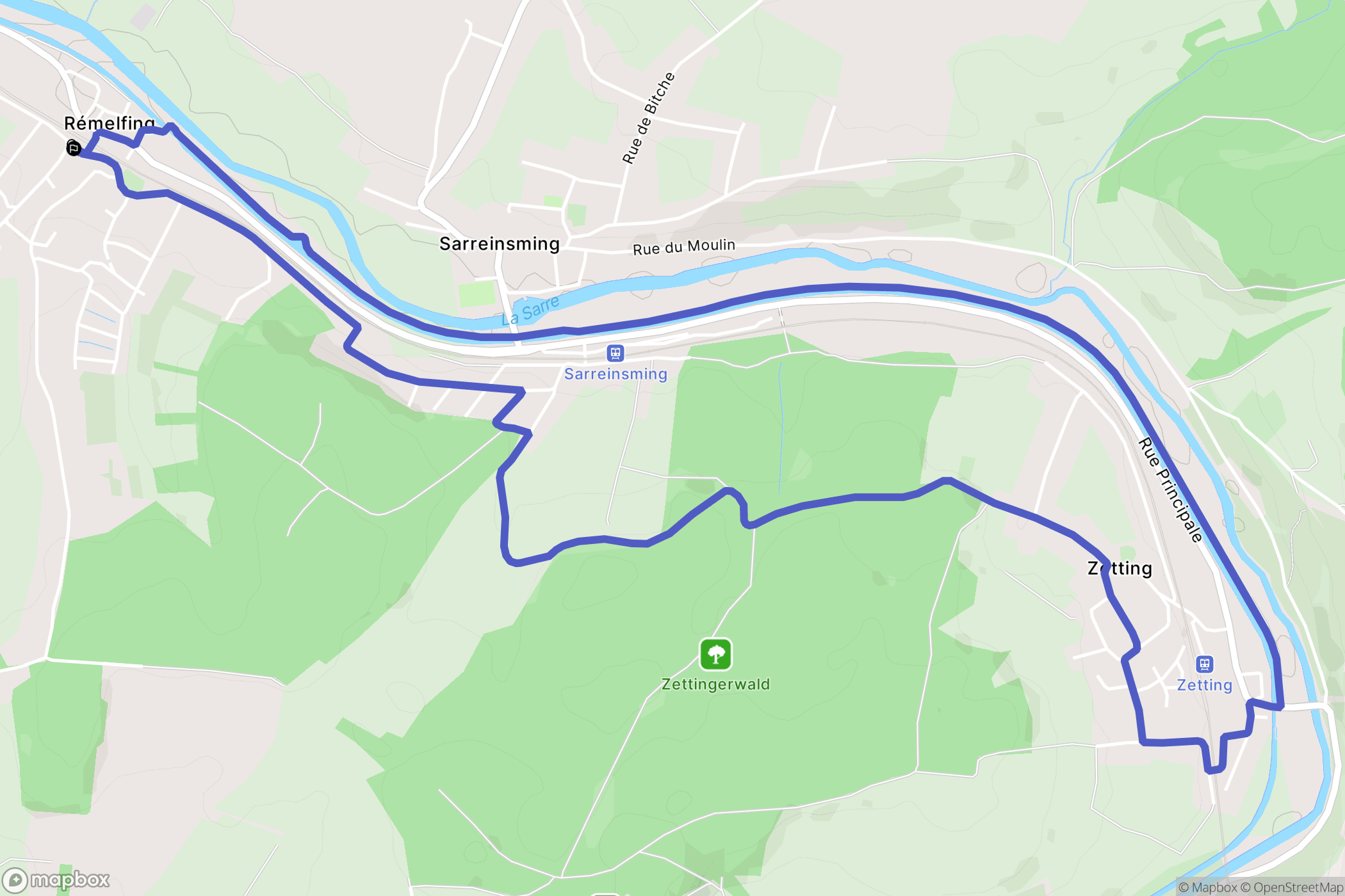 Rémelfing : carte du parcours de randonnée - France