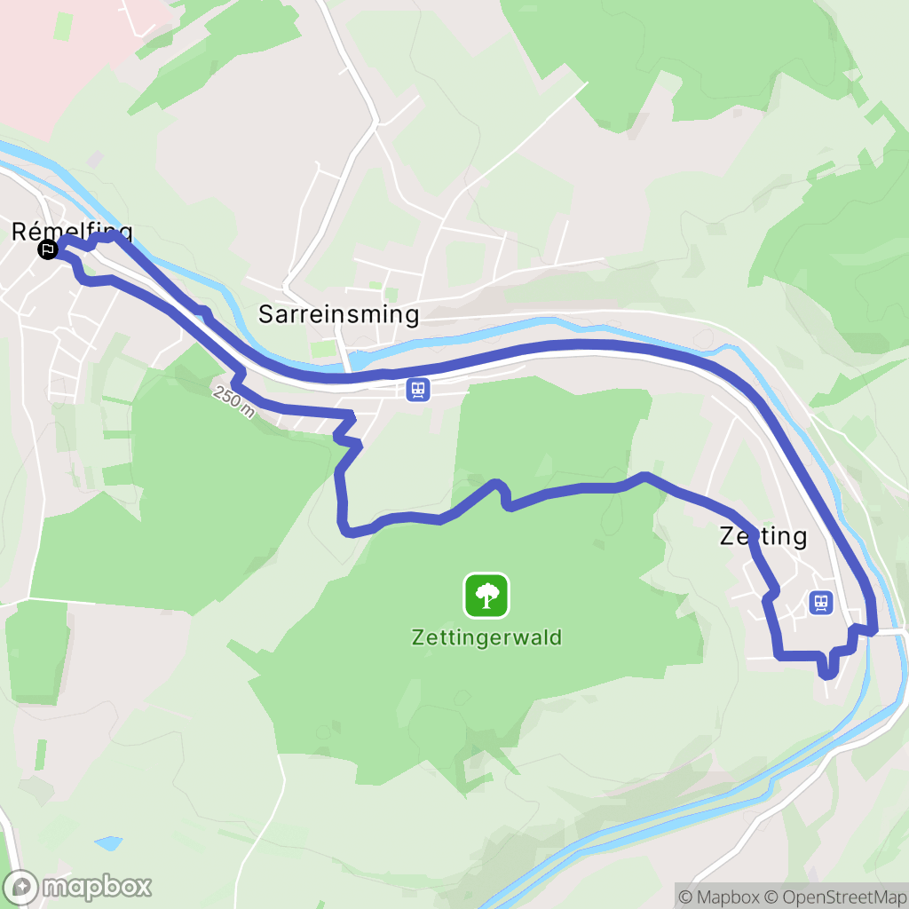Rémelfing : carte du parcours de randonnée - France