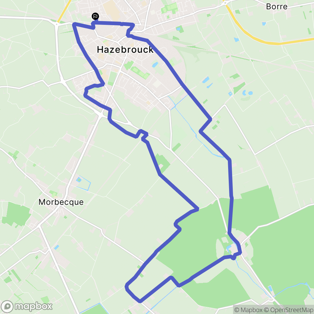 Hazebrouck : carte du parcours de randonnée - France