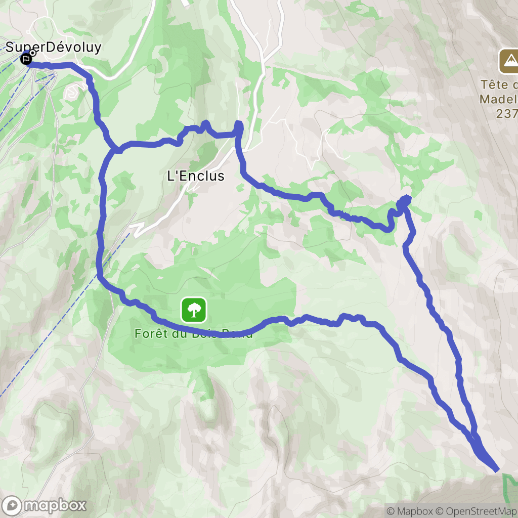 Dévoluy : carte du parcours de randonnée - France