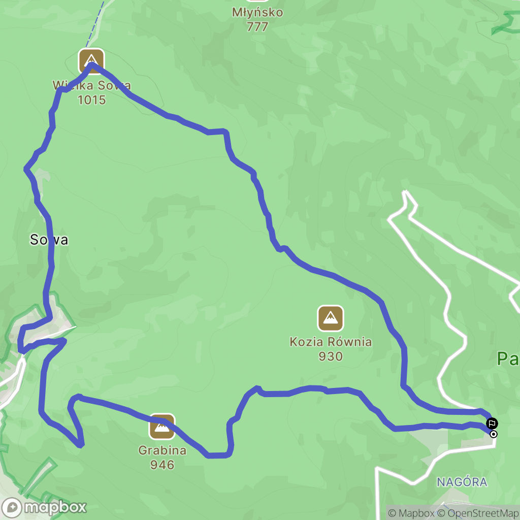 Jugów: mapa trasy - Poland
