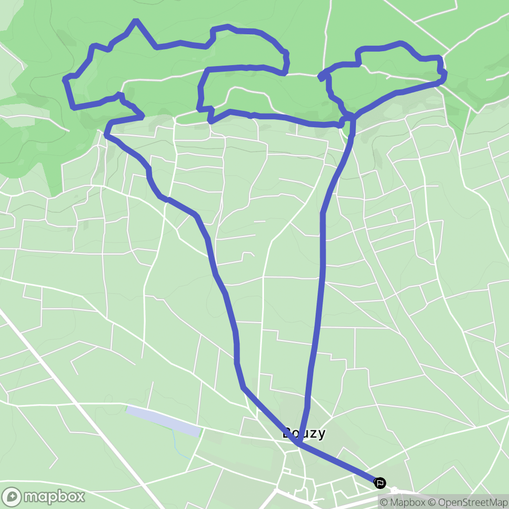Bouzy : carte du parcours de randonnée - France
