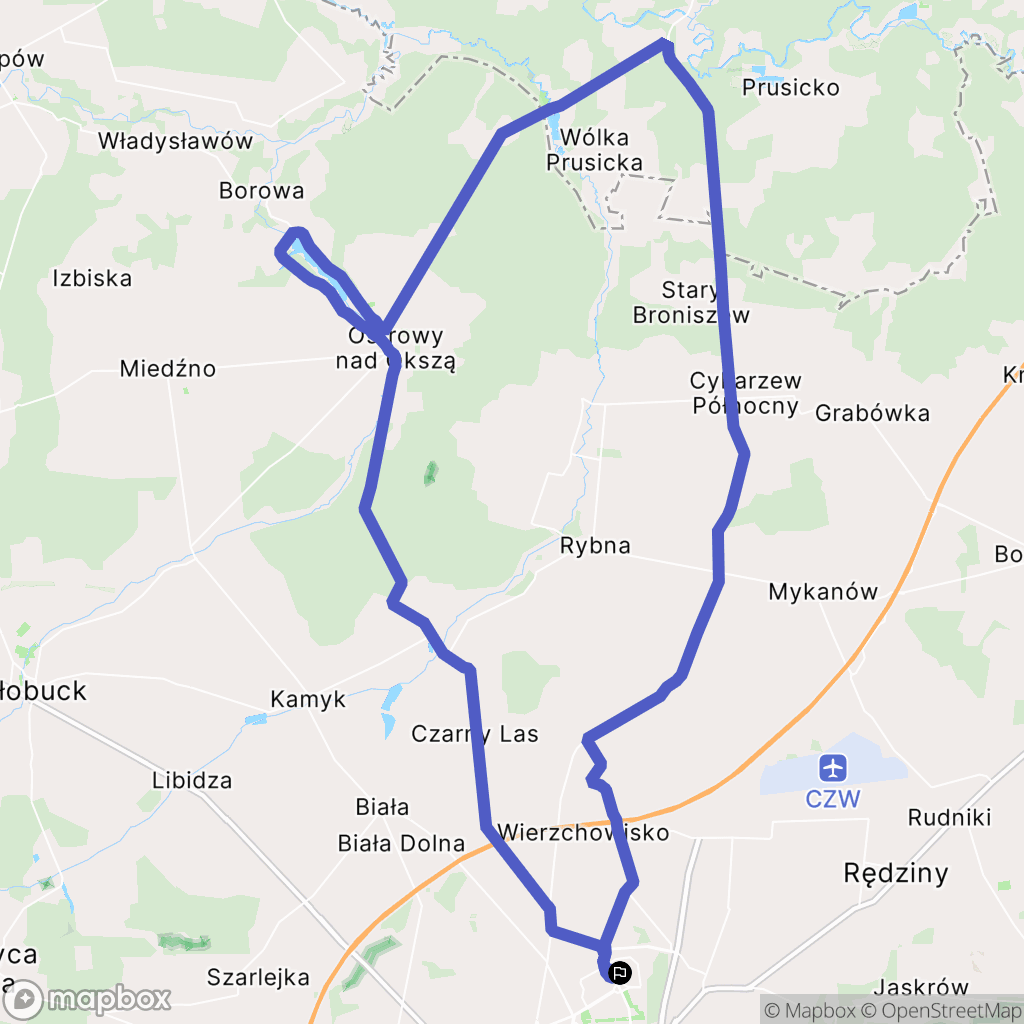 Częstochowa: mapa trasy - Poland
