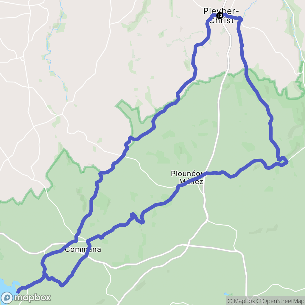 Pleyber-Christ : carte du parcours de randonnée - France