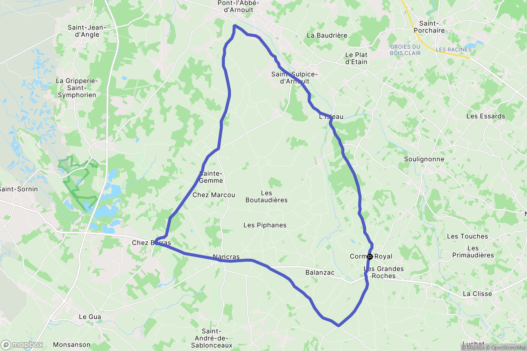 Corme-Royal : carte du parcours de randonnée - France