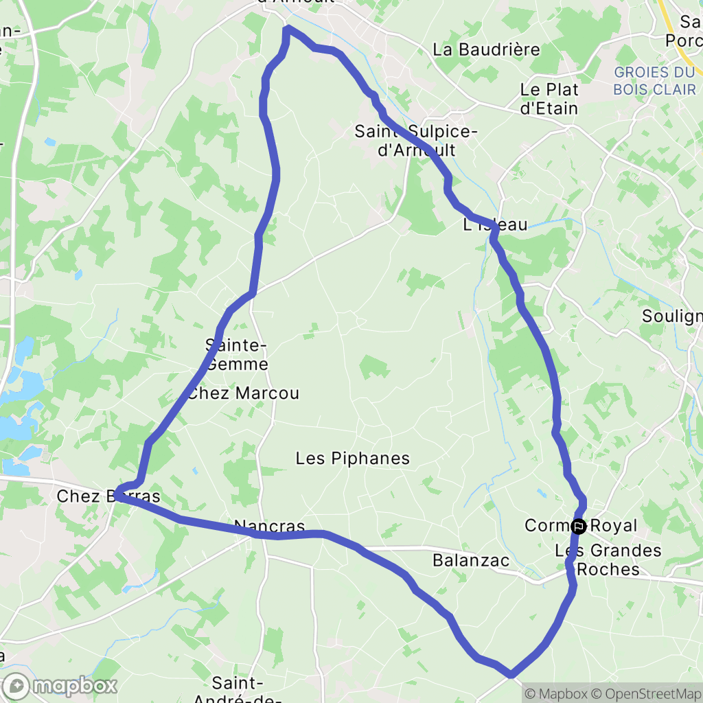 Corme-Royal : carte du parcours de randonnée - France
