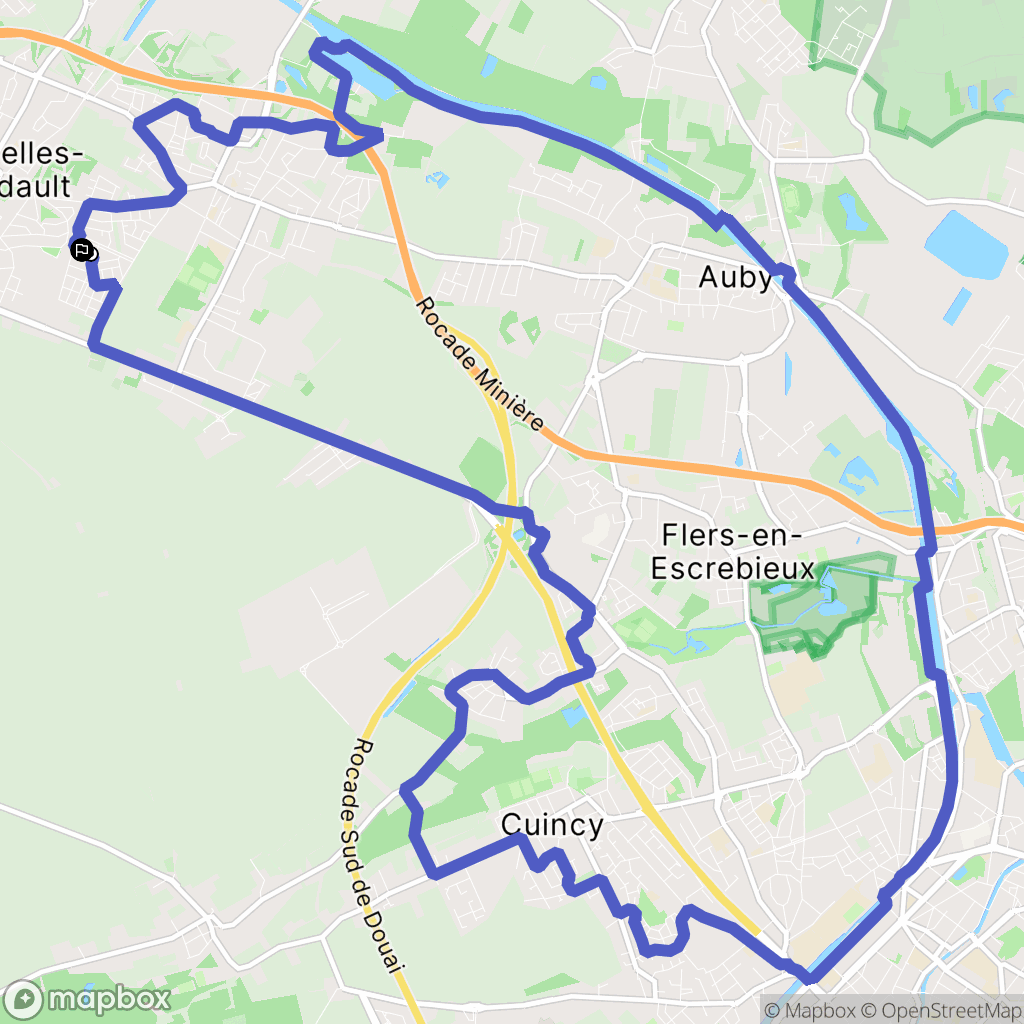Courcelles-lès-Lens : carte du parcours de randonnée - France