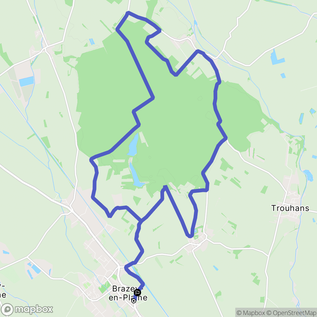Brazey-en-Plaine : carte du parcours de randonnée - France