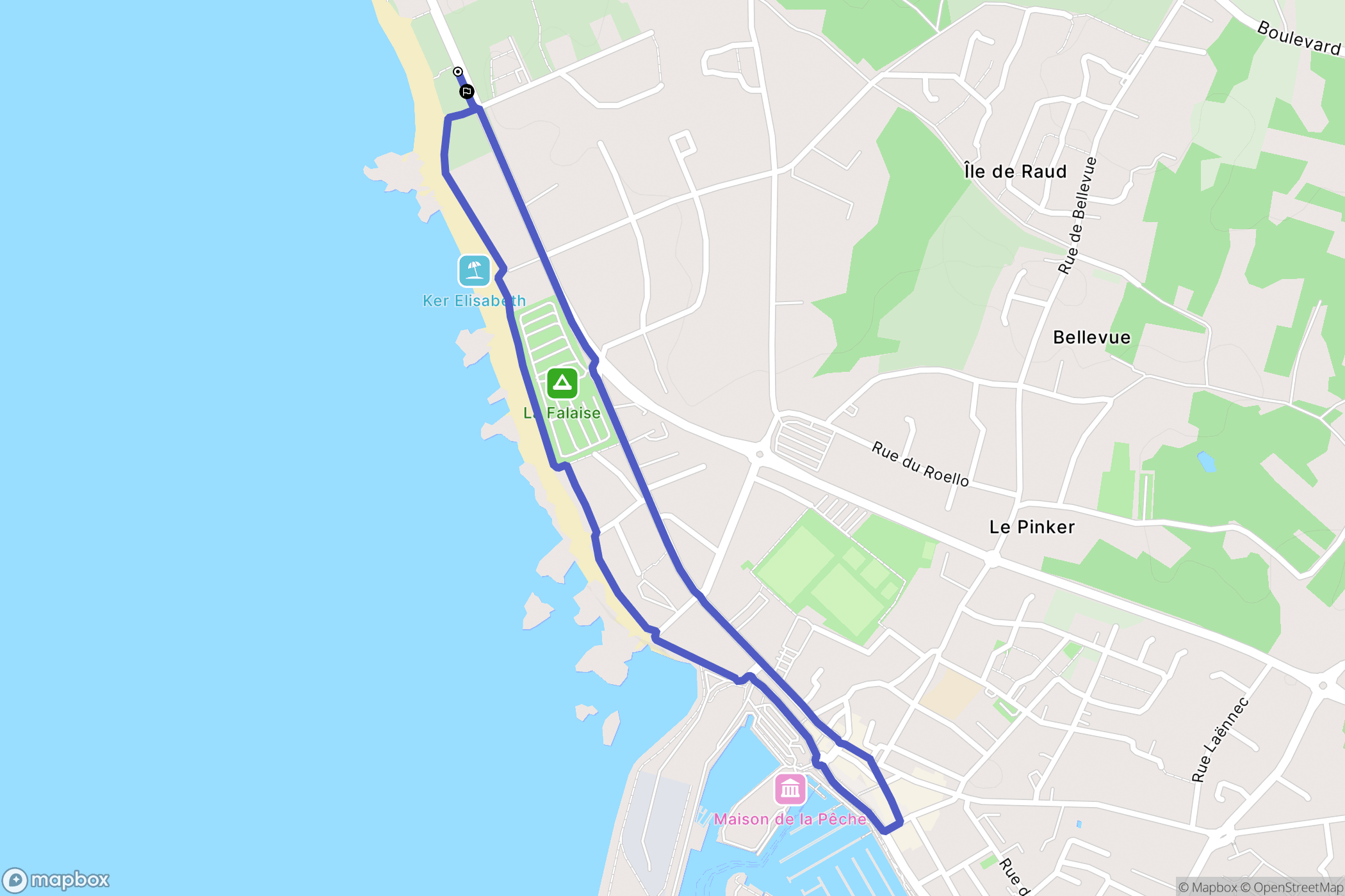 La Turballe : carte du parcours de randonnée - France