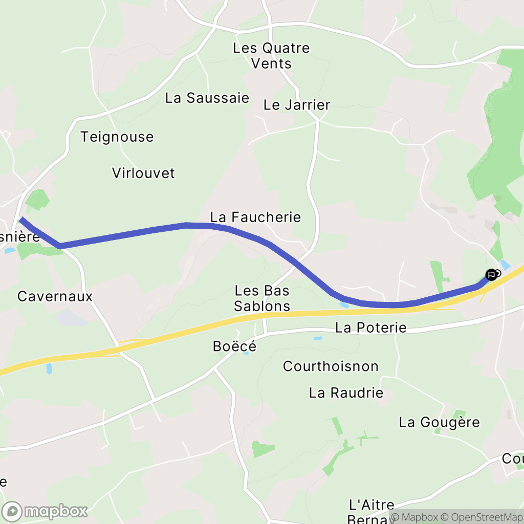 Courgeoût : carte du parcours de randonnée - France