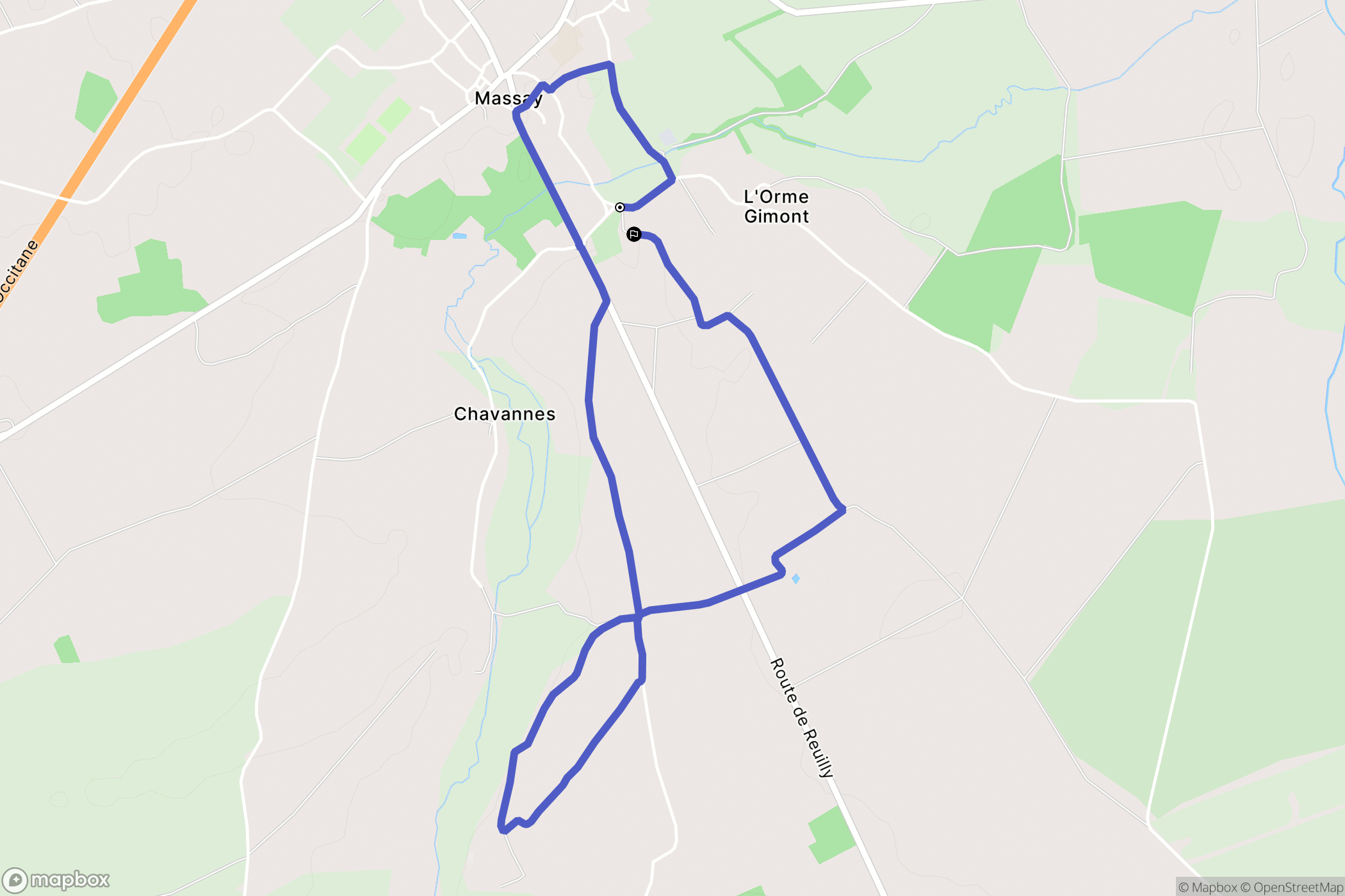 Massay : carte du parcours de randonnée - France