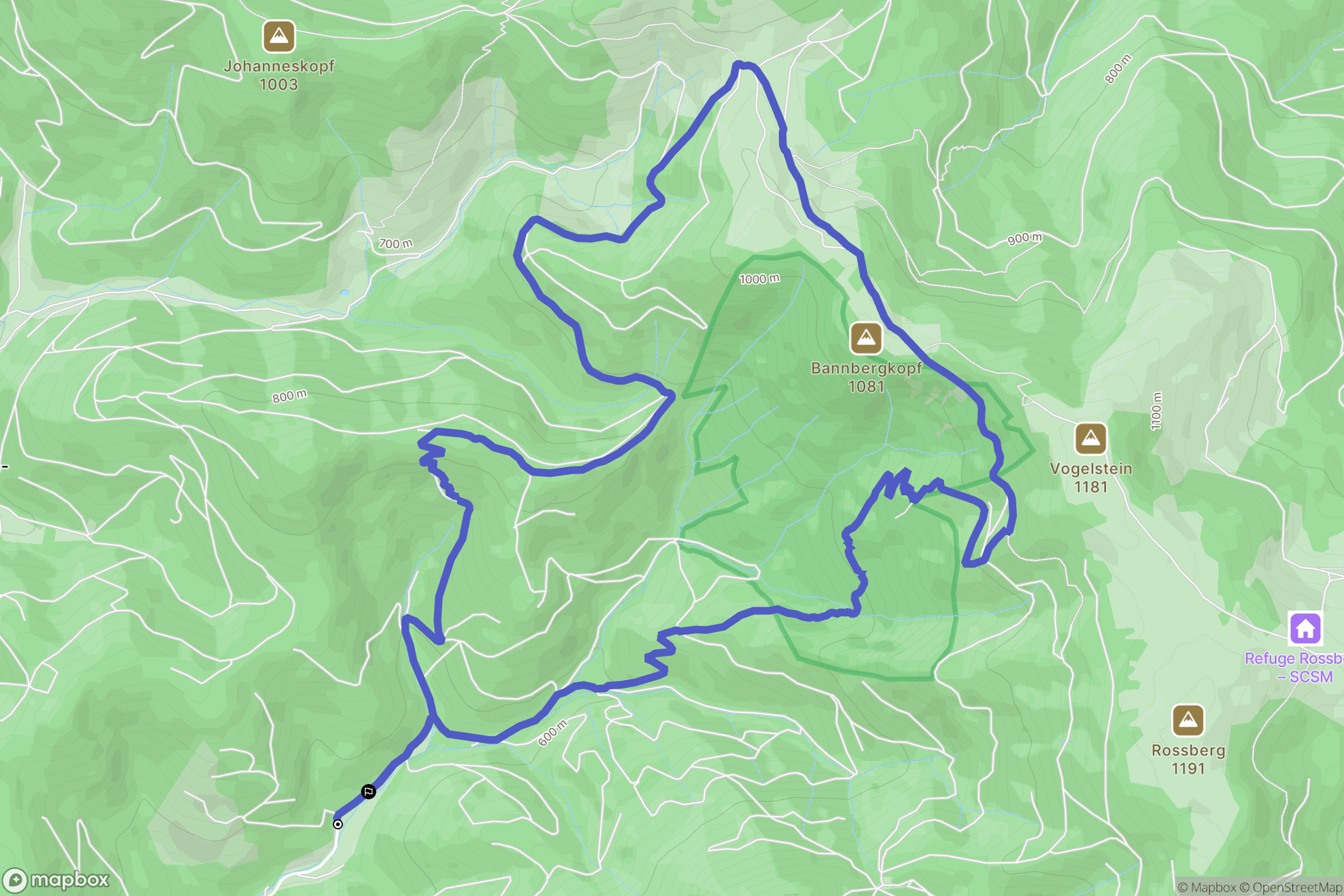 Wegscheid : carte du parcours de randonnée - France