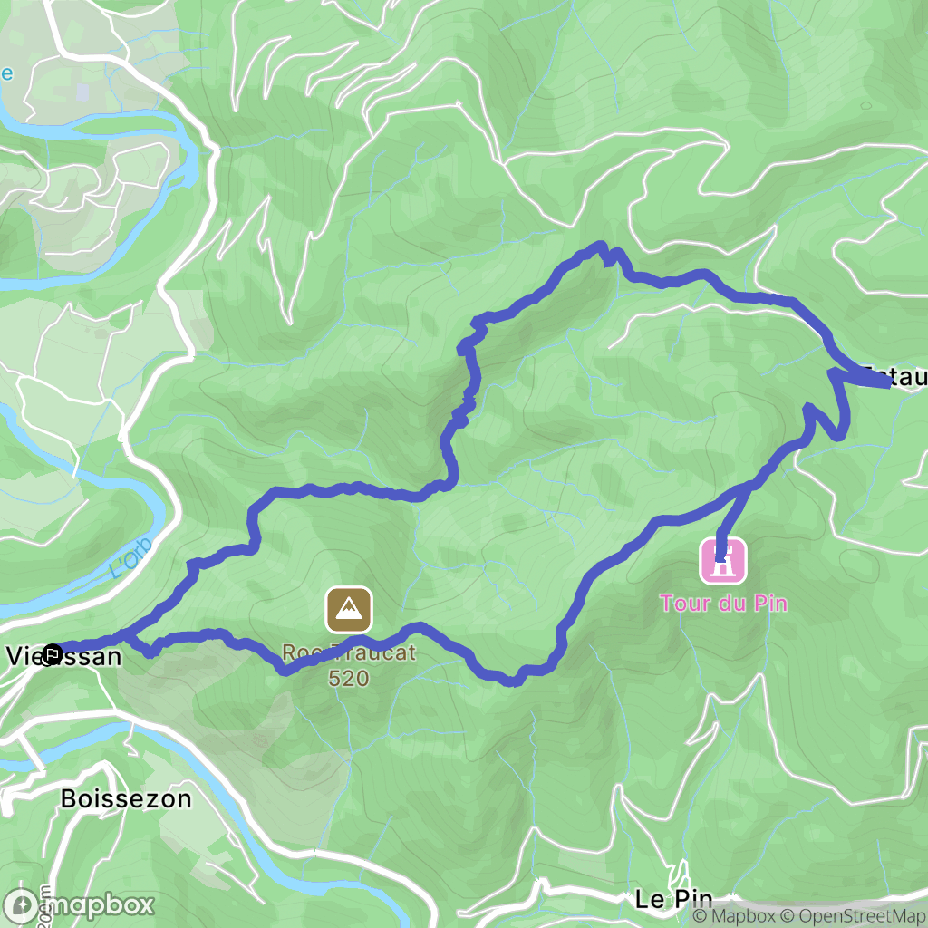 Vieussan : carte du parcours de randonnée - France