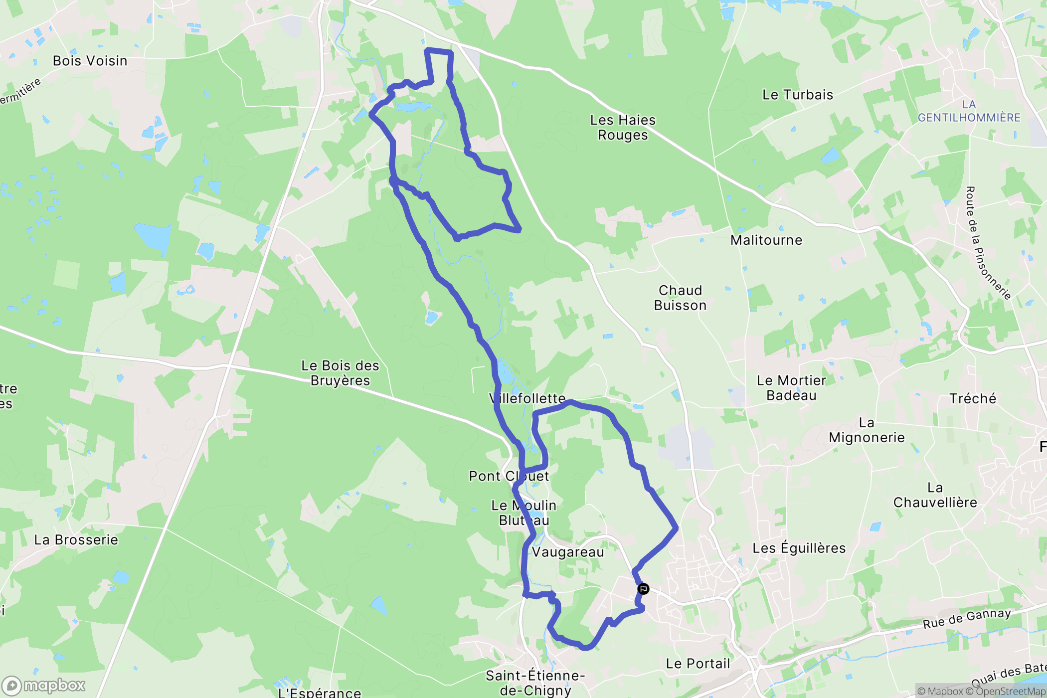 Luynes : carte du parcours de randonnée - France