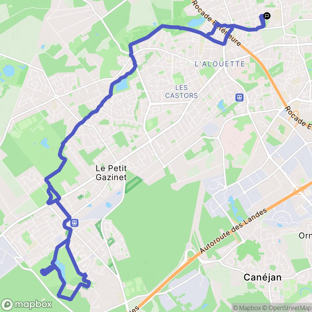 Pessac : carte du parcours de randonnée - France