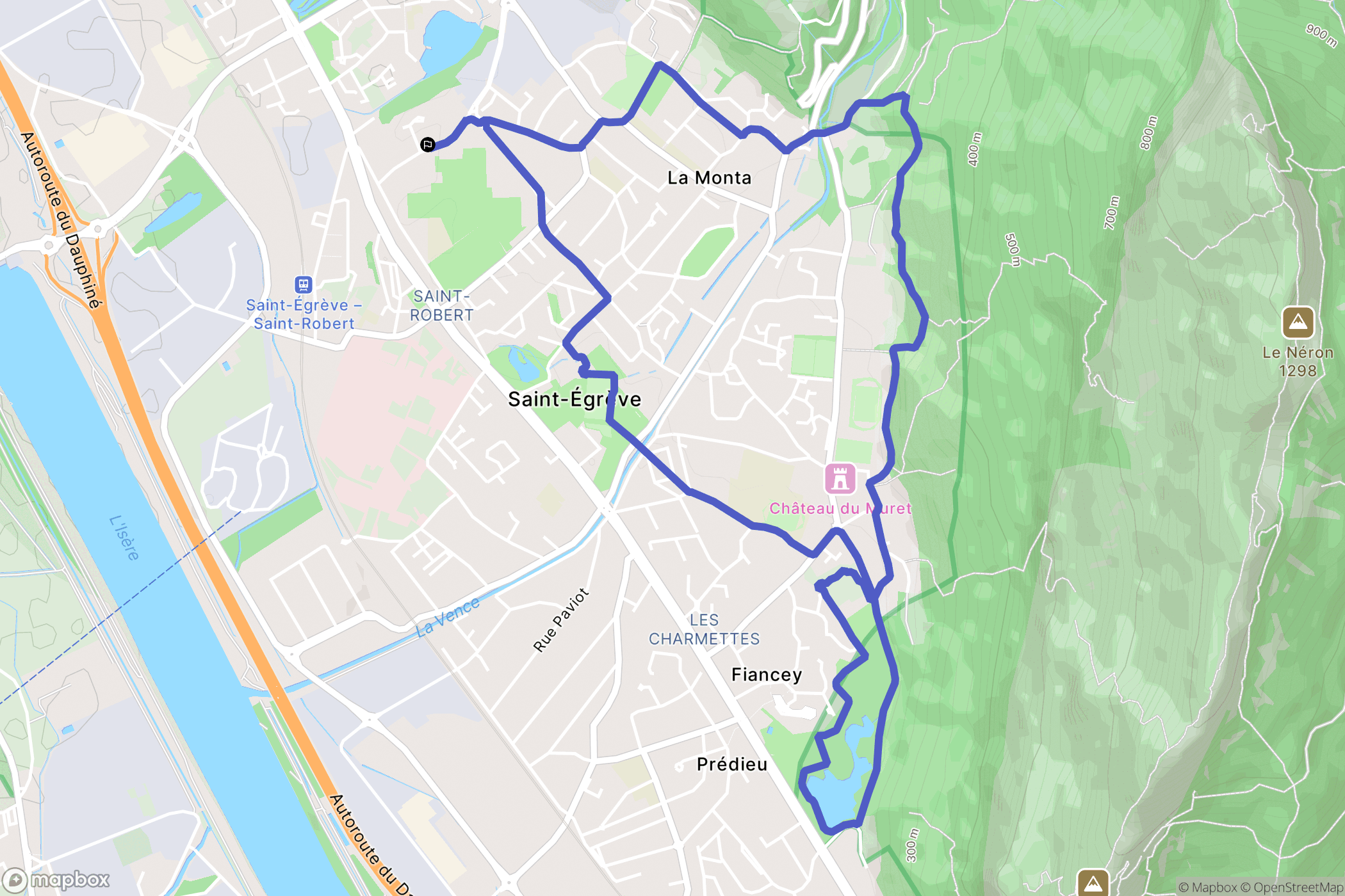 Saint-Égrève : carte du parcours de randonnée - France