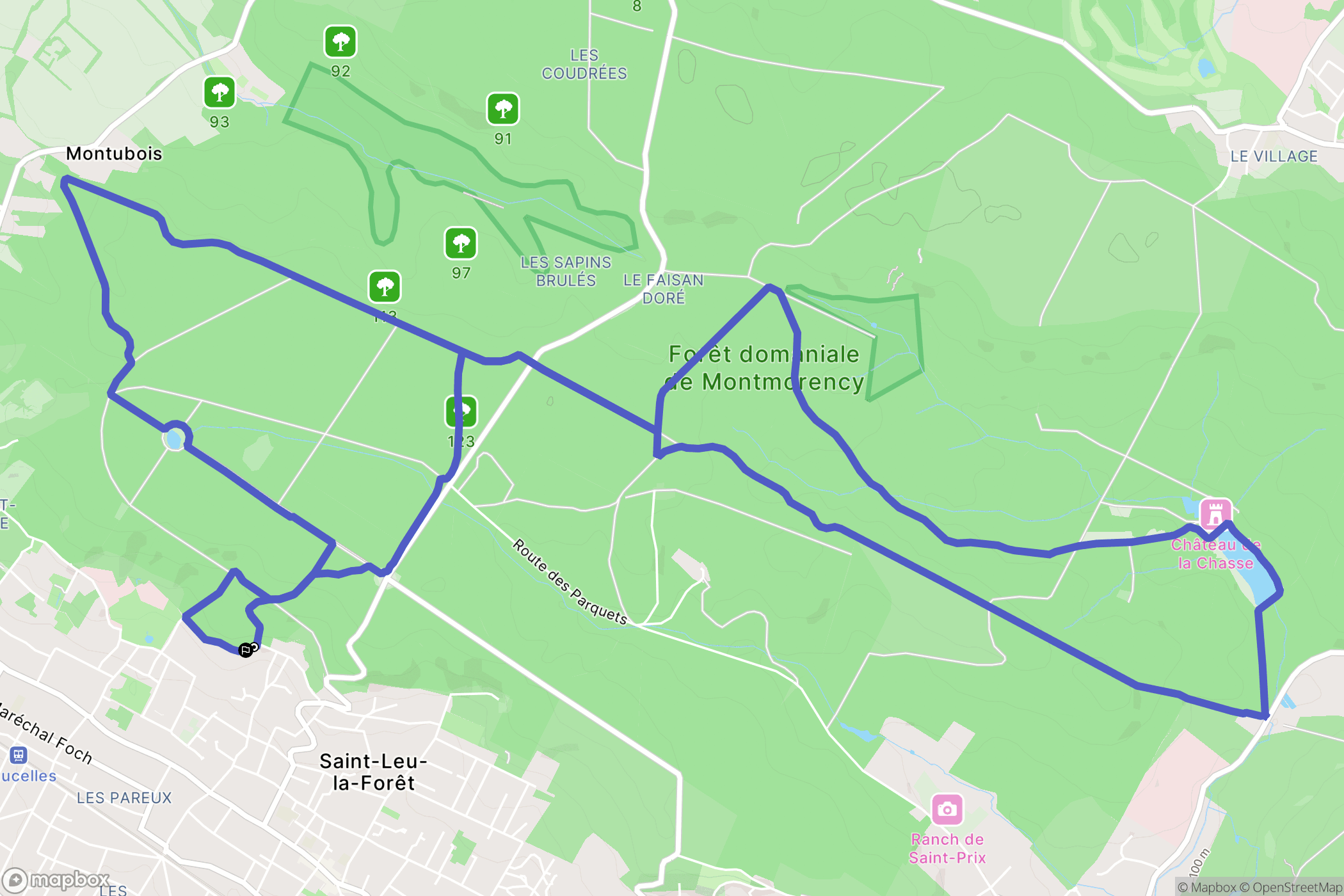 Saint-Leu-la-Forêt : carte du parcours de randonnée - France