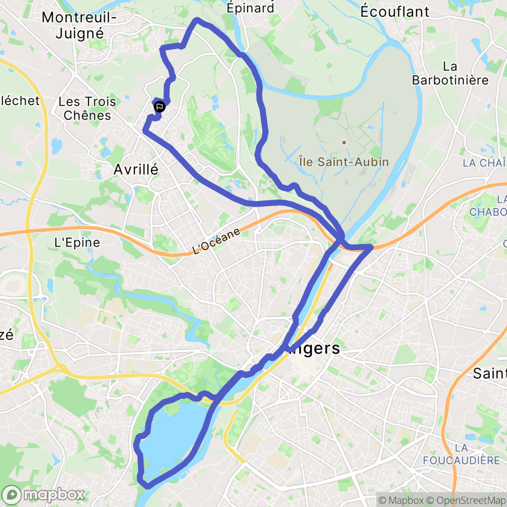 Avrillé : carte du parcours de randonnée - France