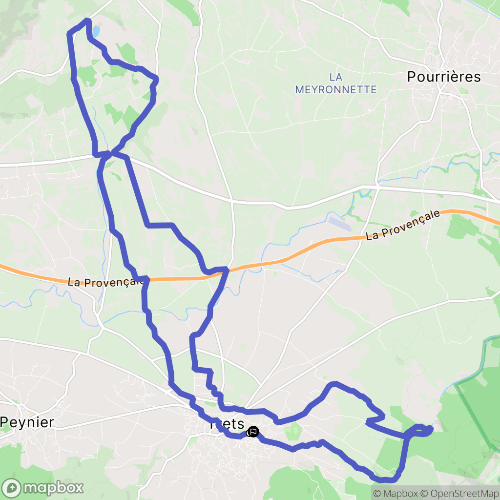 Trets : carte du parcours de randonnée - France