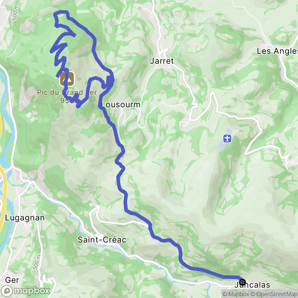 Juncalas : carte du parcours de randonnée - France