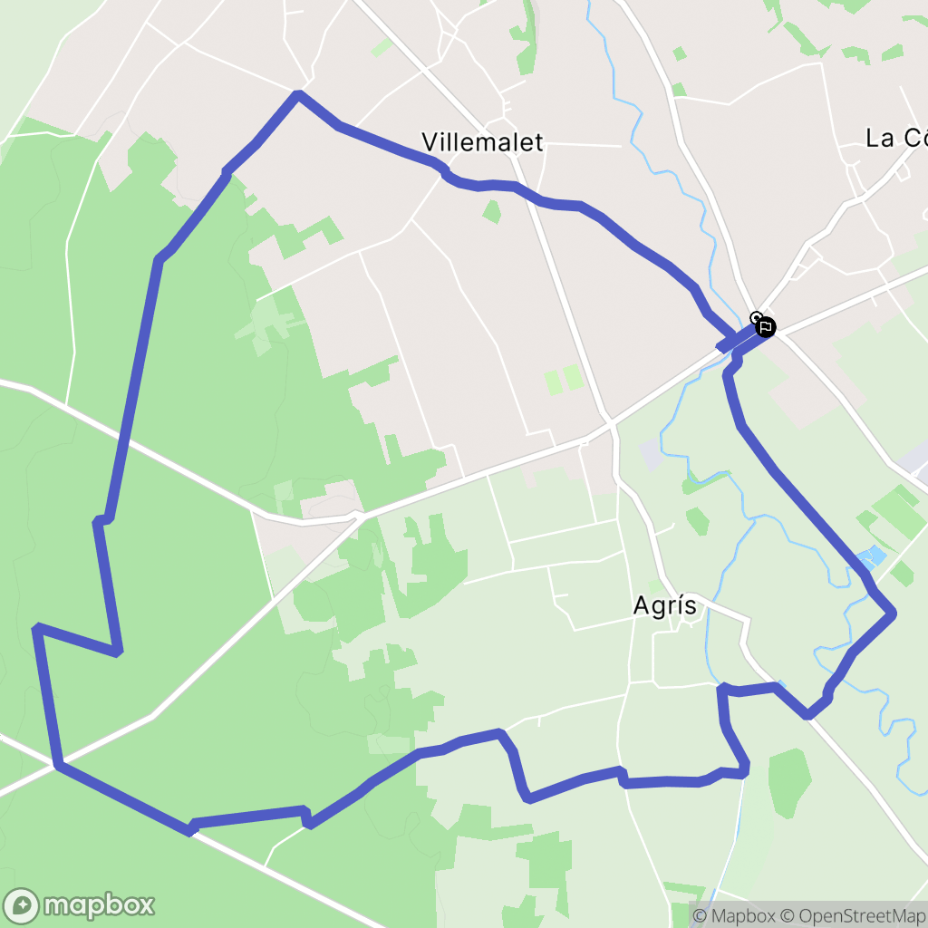 Agris : carte du parcours de randonnée - France