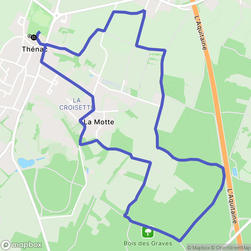 Thénac : carte du parcours de randonnée - France