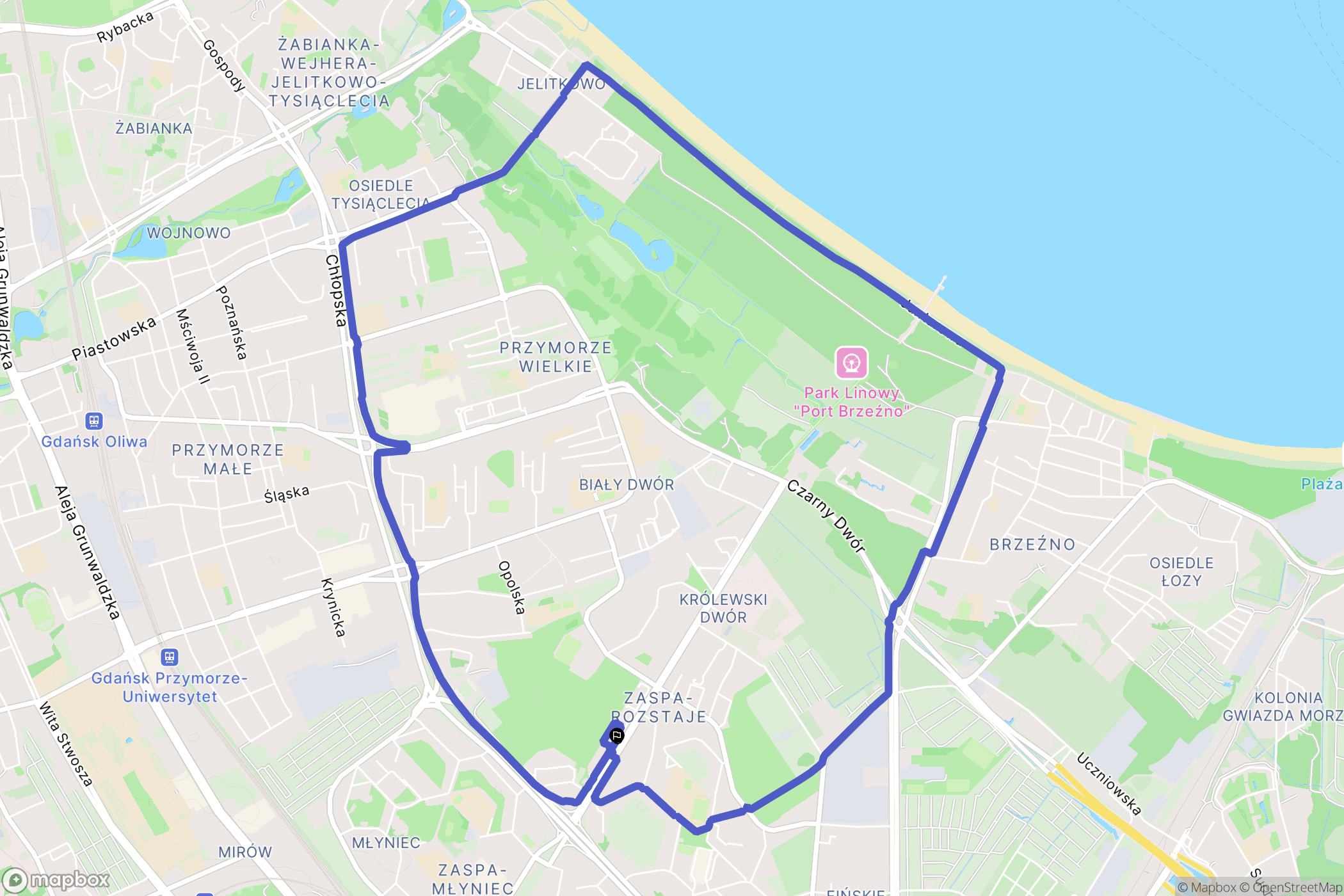 Gdańsk: mapa trasy - Poland