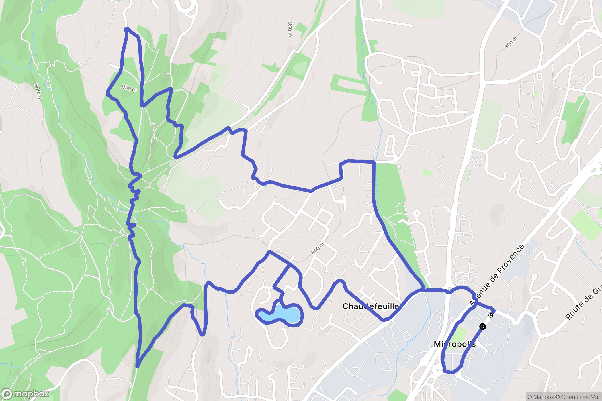 Gap : carte du parcours de randonnée - France