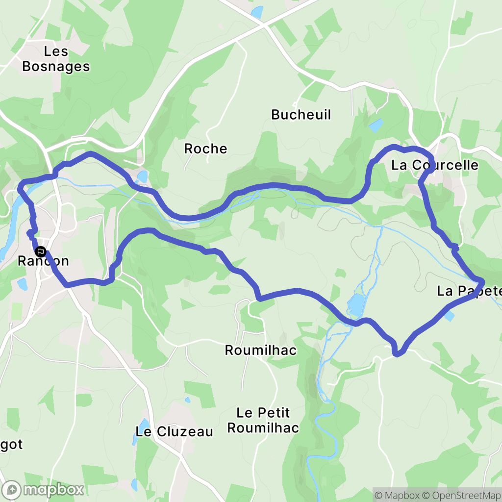 Rancon : carte du parcours de randonnée - France