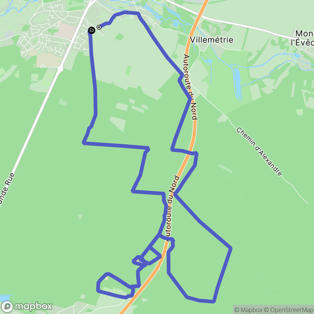 Senlis : carte du parcours de randonnée - France