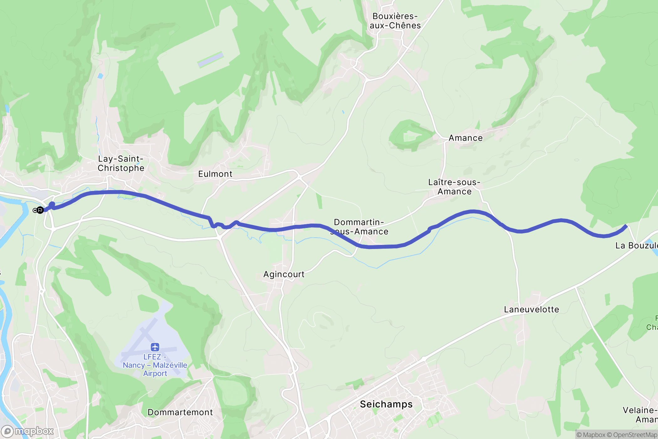 Lay-Saint-Christophe : carte du parcours de randonnée - France
