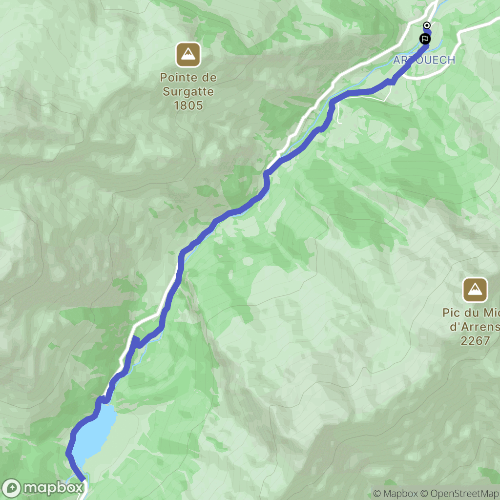Arrens-Marsous : carte du parcours de randonnée - France