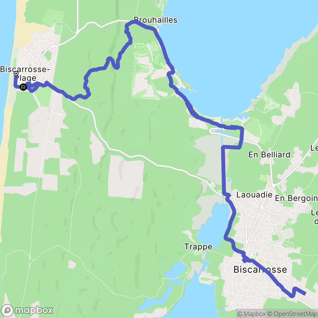 Biscarrosse : carte du parcours de randonnée - France