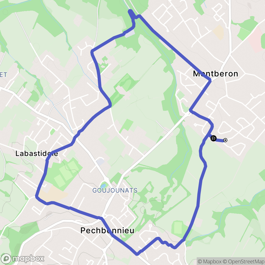 Montberon : carte du parcours de randonnée - France