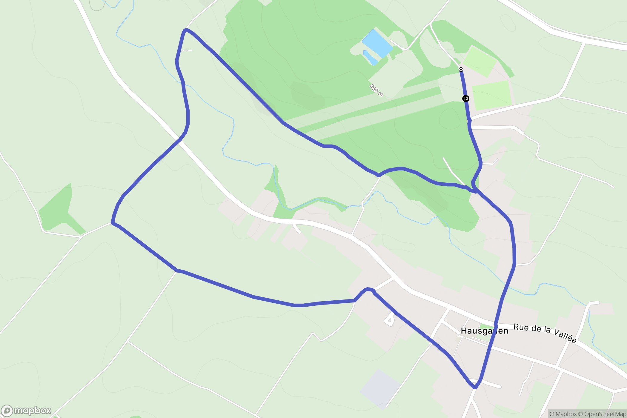 Hausgauen : carte du parcours de randonnée - France
