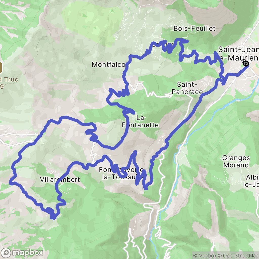 Saint-Jean-de-Maurienne : carte du parcours de randonnée - France
